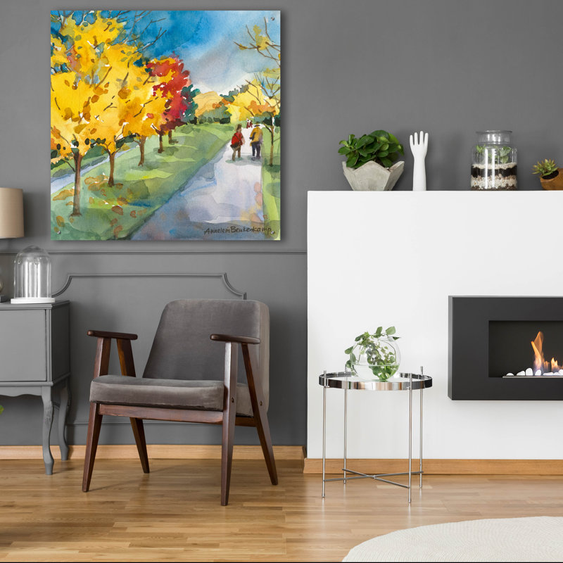 «Strolling» par Annelein Beukenkamp, art mural en verre acrylique, H 36 po x l 36 po x P 0,2 po