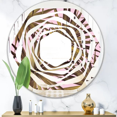Miroir mural tropical à feuilles blanches Whirl