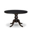 L'ensemble de salle à manger 5 pièces se compose d'une table en bois et de 4 chaises de salle à manger en tissu de lin beige clair avec dossier capitonné - Noir sablé-1237265955