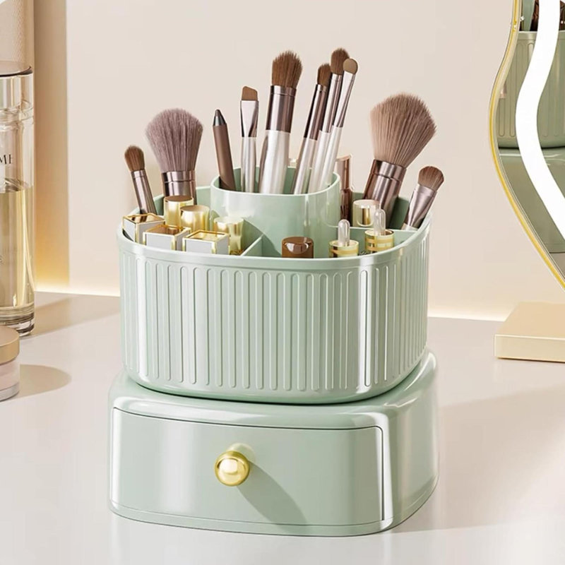 Nesiah Plastic Makeup Organizer, Green