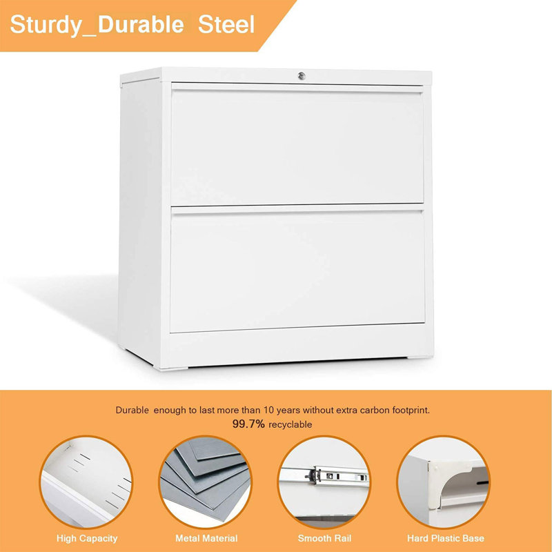 17.7'' Wide 2 -Drawer Steel File Cabinet