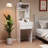 Dressing Table With LED Lighting, Adjustable Mirror, 2 Drawers And Open Shelves