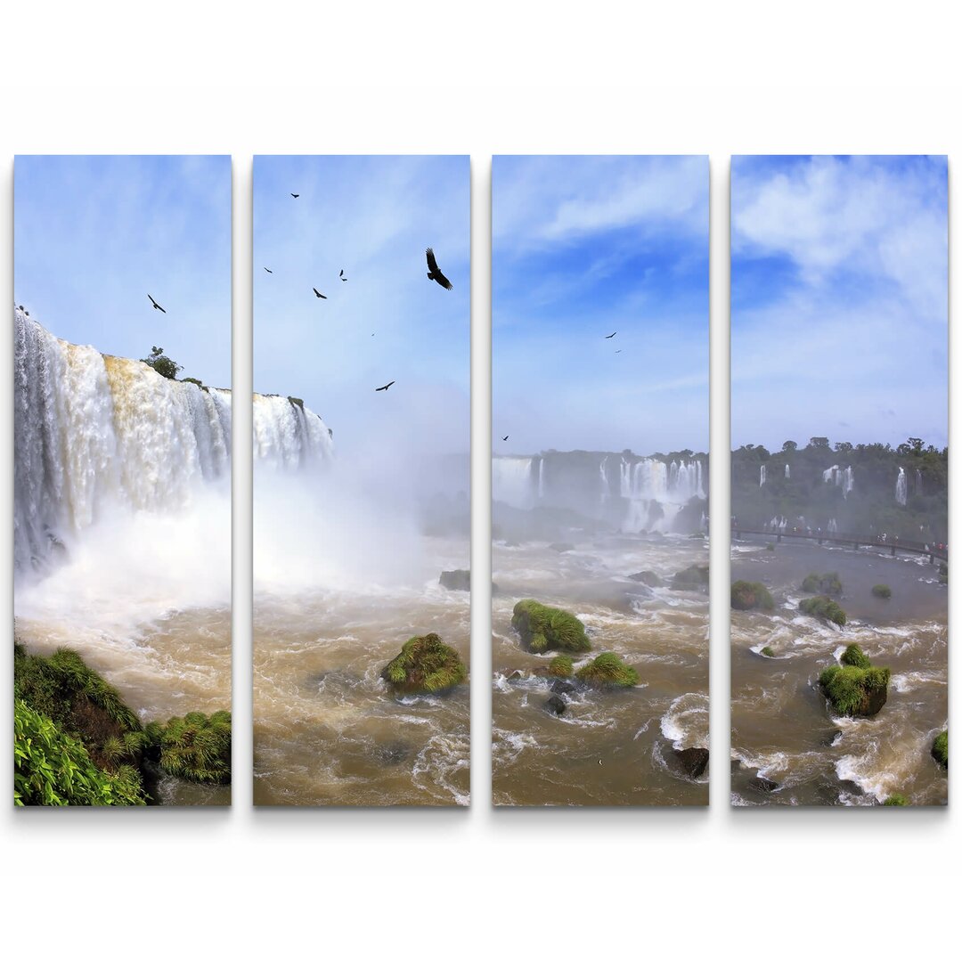 4-tlg. Leinwandbilder-Set Brasilianischer Wasserfall