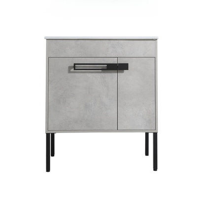 Fredina 29.31'' Single Bathroom Vanity with Wood Top