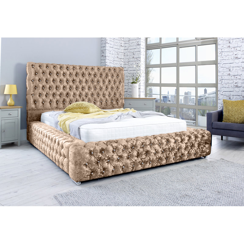Kalea Upholstered Bed, Beige, Kingsize (5')
