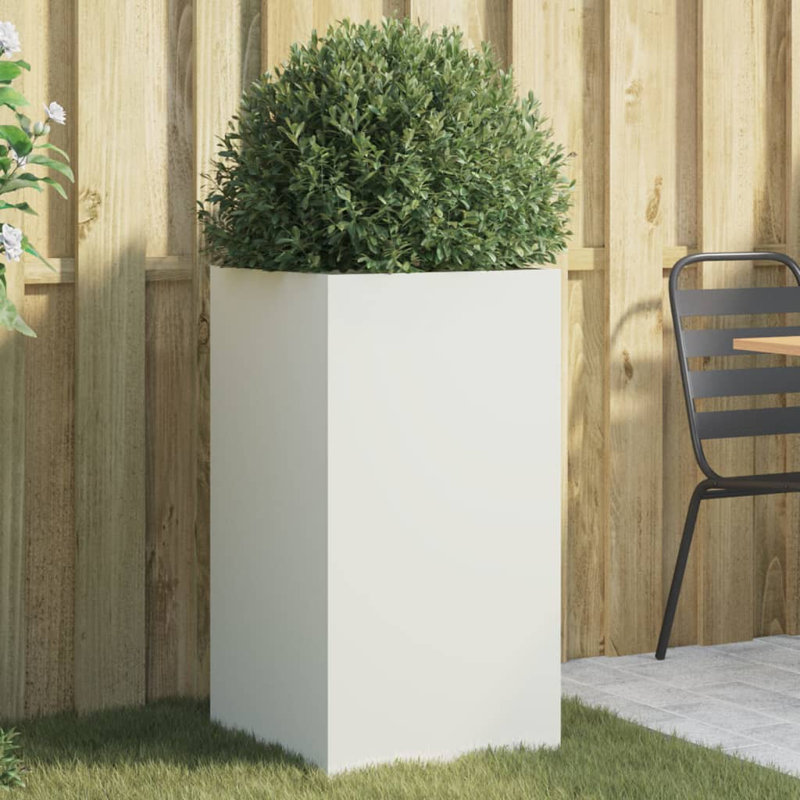 Planter Steel, 75cm H x 42cm W x 38cm D, White