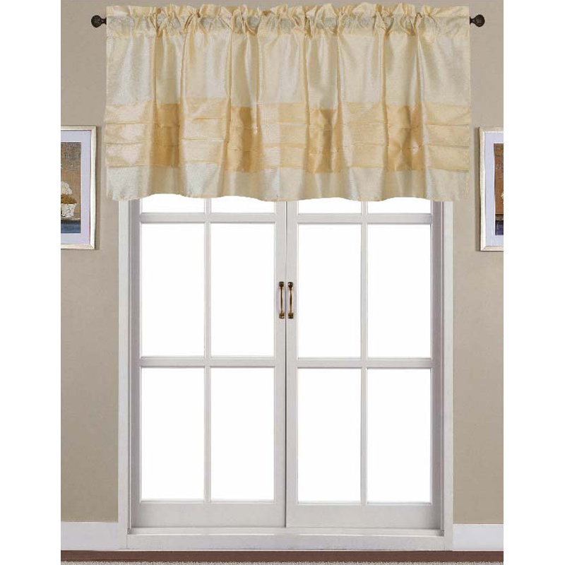 Cantonnière plissée de couleur unie sur mesure de 54 po Stolz, Beige
