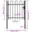 LaKee 149.86cm H x 99.06cm W Black Metal Gate