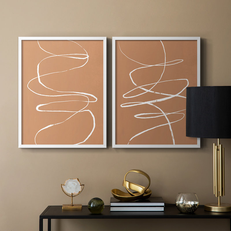 Terracotta Drift I-Premium, reproduction encadrée prête à accrocher - aucun clou requis - aucun clou requis, Blanc