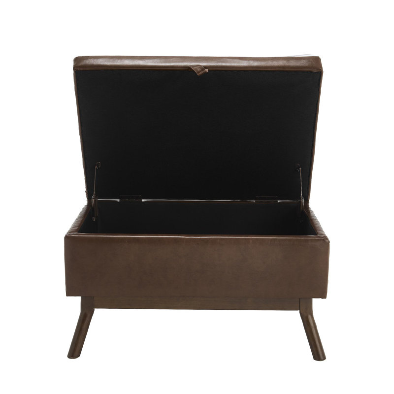 Banc de rangement Mid-Century, Brun