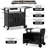Outdoor Grill Cart With Storage Cabinet, Outdoor Metal Kitchen Island With Foldable Table, Pizza Oven Table With Wheels & Stainless Steel Top & Hooks & Spice Rack For BBQ,Waterproof Cover Included