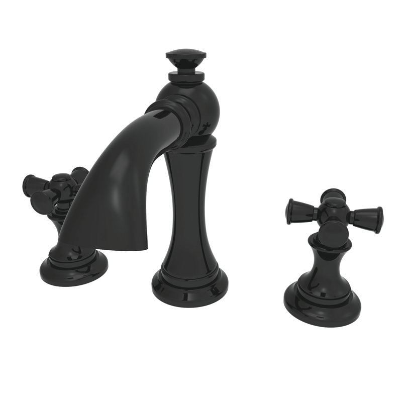 Sutton Widespread Bathroom Faucet with Drain Assembly, Gloss Black