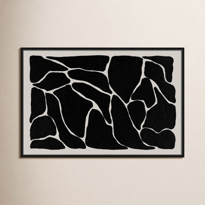 Abstract Black and White Giraffe Pattern Print