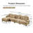 Classic Chenille L-Shaped Sectional Sofa with Removable Ruffled Skirt, Modular Deep Seat Couch with Ottoman