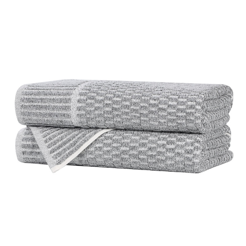 Serviettes de bain Juno, Gris anthracite, Serviette de bain - paquet de 2