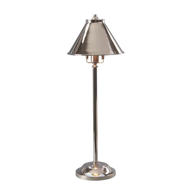 Evie Metal Table Lamp, Polished Nickel