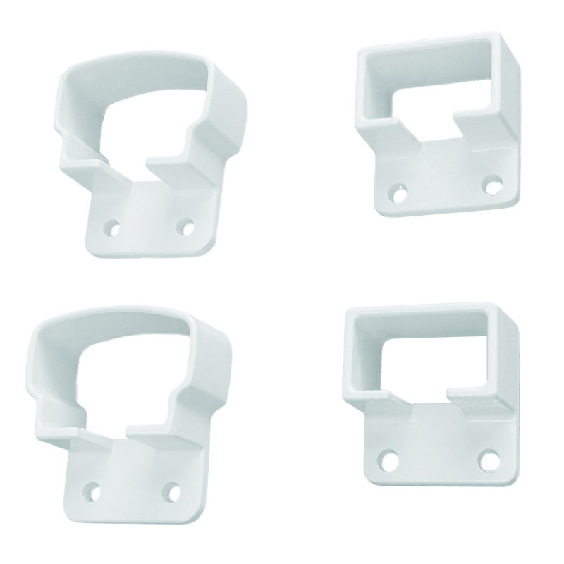 L 1 po carré Ensemble de fixation balustre en aluminium, Blanc