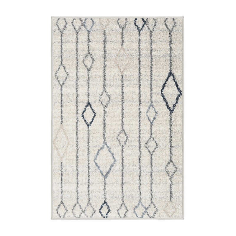 Tapis contemporain ivoire, Rectangle 5 pi x 7 pi