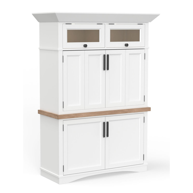 Antowne Solid Wood Top Writing Desk with Power Outlet, White/Beige