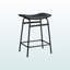 Tabouret de bar 2 pièces en cuir noir avec pieds en métal Horace H 24,25 po x l 17,77 po x P 12,51 po Horace