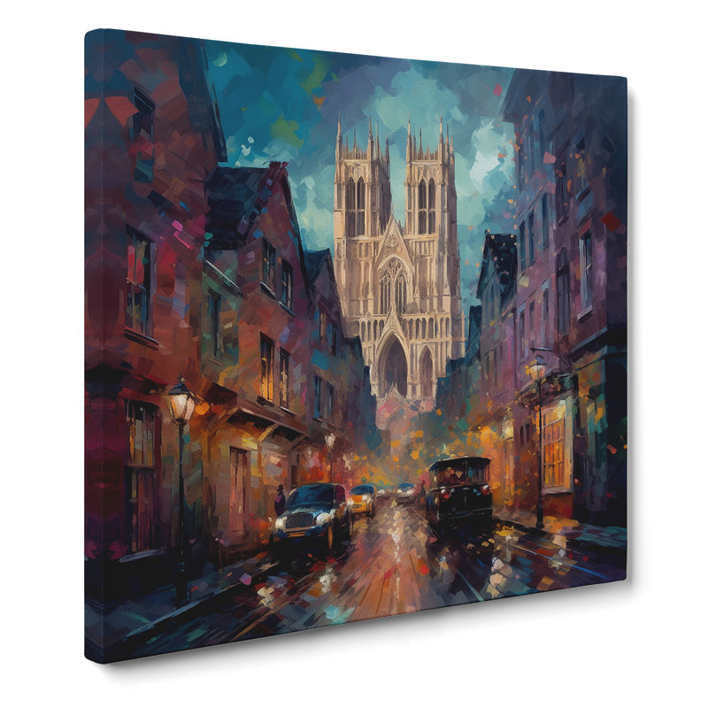 City Of York Post-Impressionism - No Frame Print, 50cm H x 50cm W x 3cm D