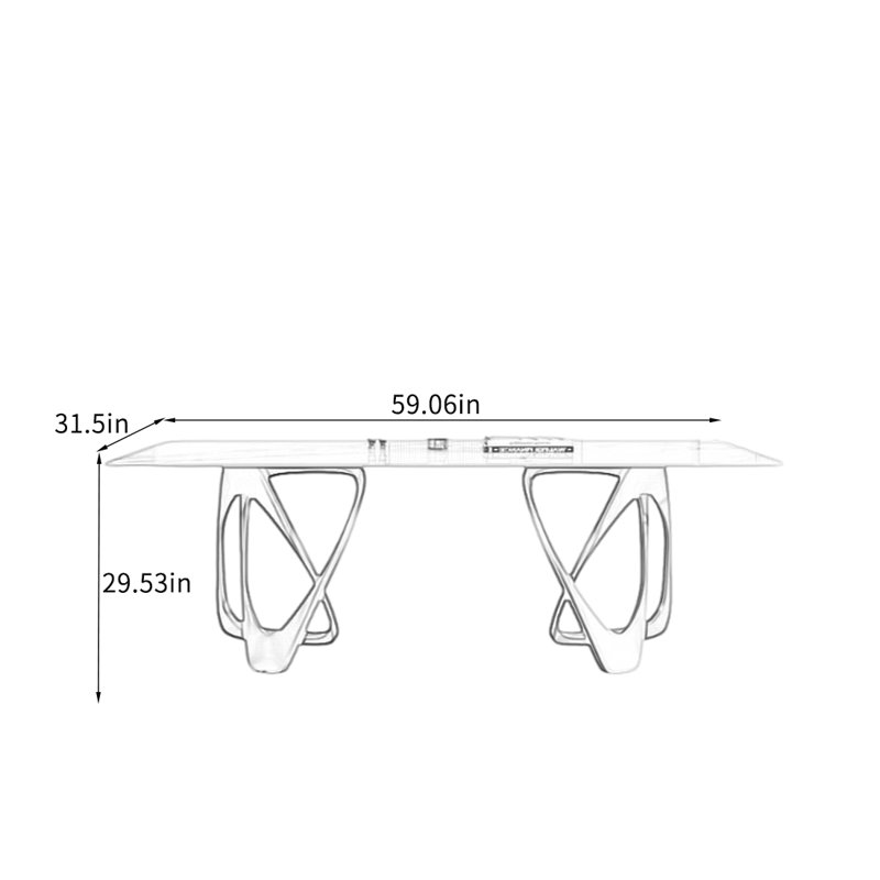 Luxueux plateau en ardoise avec pieds stables., H 29,53 po x L 55,12 po x l 31,5 po