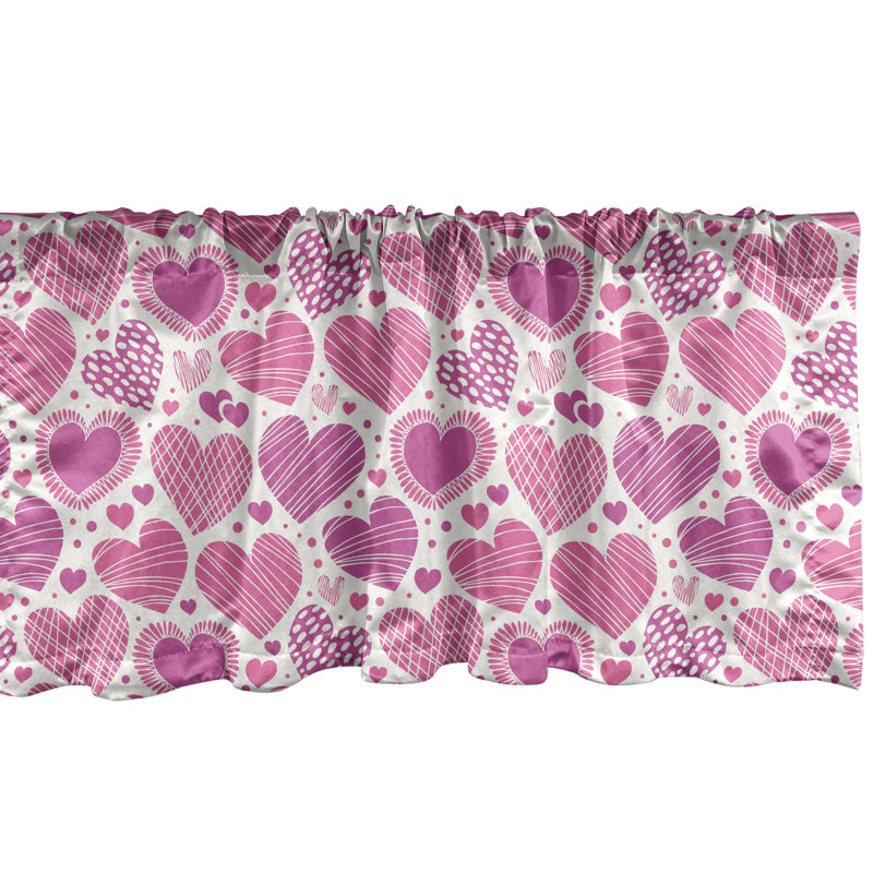 Ensemble de 2 cantonnières rose vif Ambesonne, L 54 po x L 12 po
