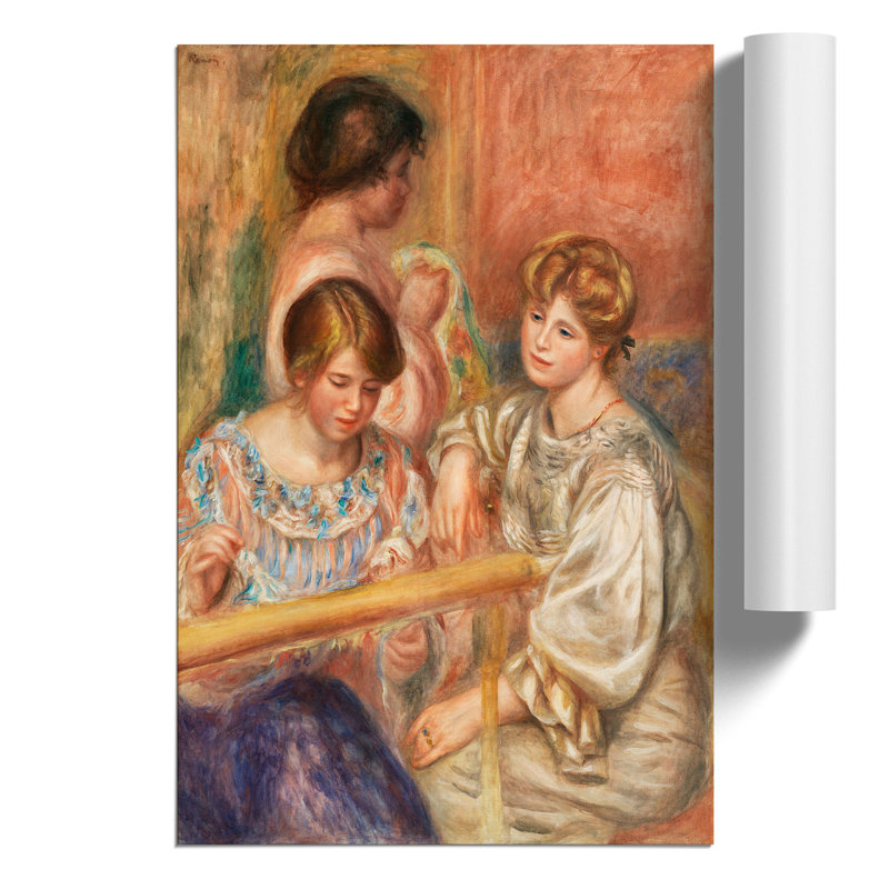 Embroiderers by Pierre-Auguste Renoir - No Frame Painting, 59cm H x 42cm W x 0.1cm D