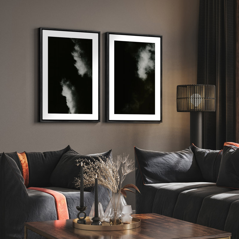 Art mural encadré, rétro, antique, classique pour chambre à coucher - 24 po x 36 po x 2 panneaux, H 36 po x l 24 po, Noir