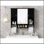 Armoire de rangement murale sophistiquée de 35 po x 28 po, armoire de salle de bain avec miroir, armoire à pharmacie avec porte-serviettes