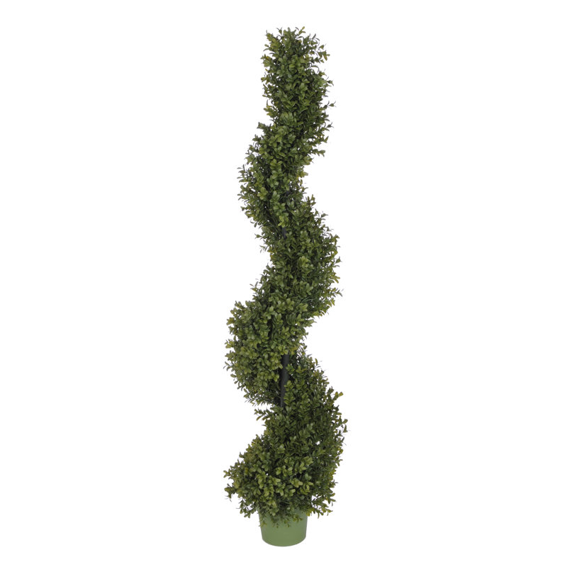 Topiaire de faux buis en spirale, H 48 po x l 11 po x P 11 po