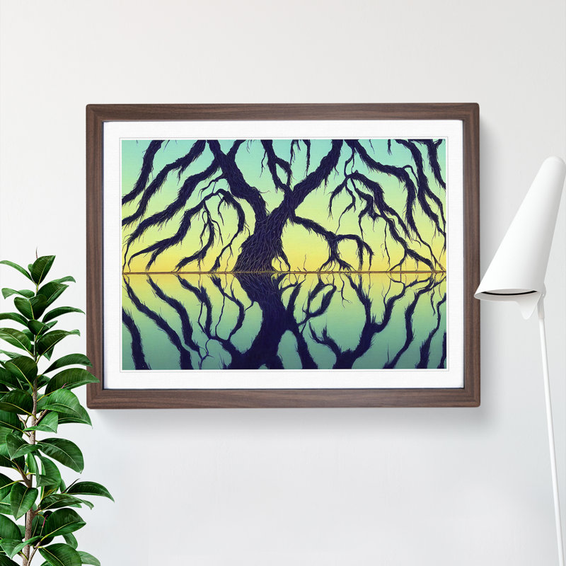 Tree Branches - Single Picture Frame Print, 25cm H x 34cm W x 2cm D, Walnut Framed