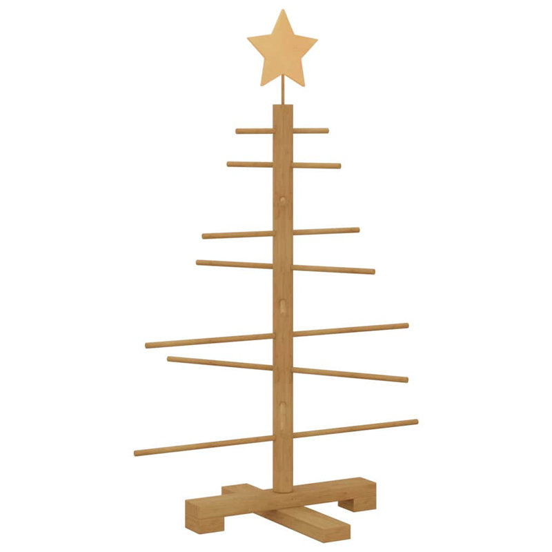 Wooden Christmas Tree with Stand Brown Bamboo, 2.46' H