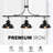 Waynetown 3 - Light Black Kitchen Island Pendant