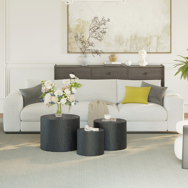 Nesting Coffee Table Set Of 3, Black