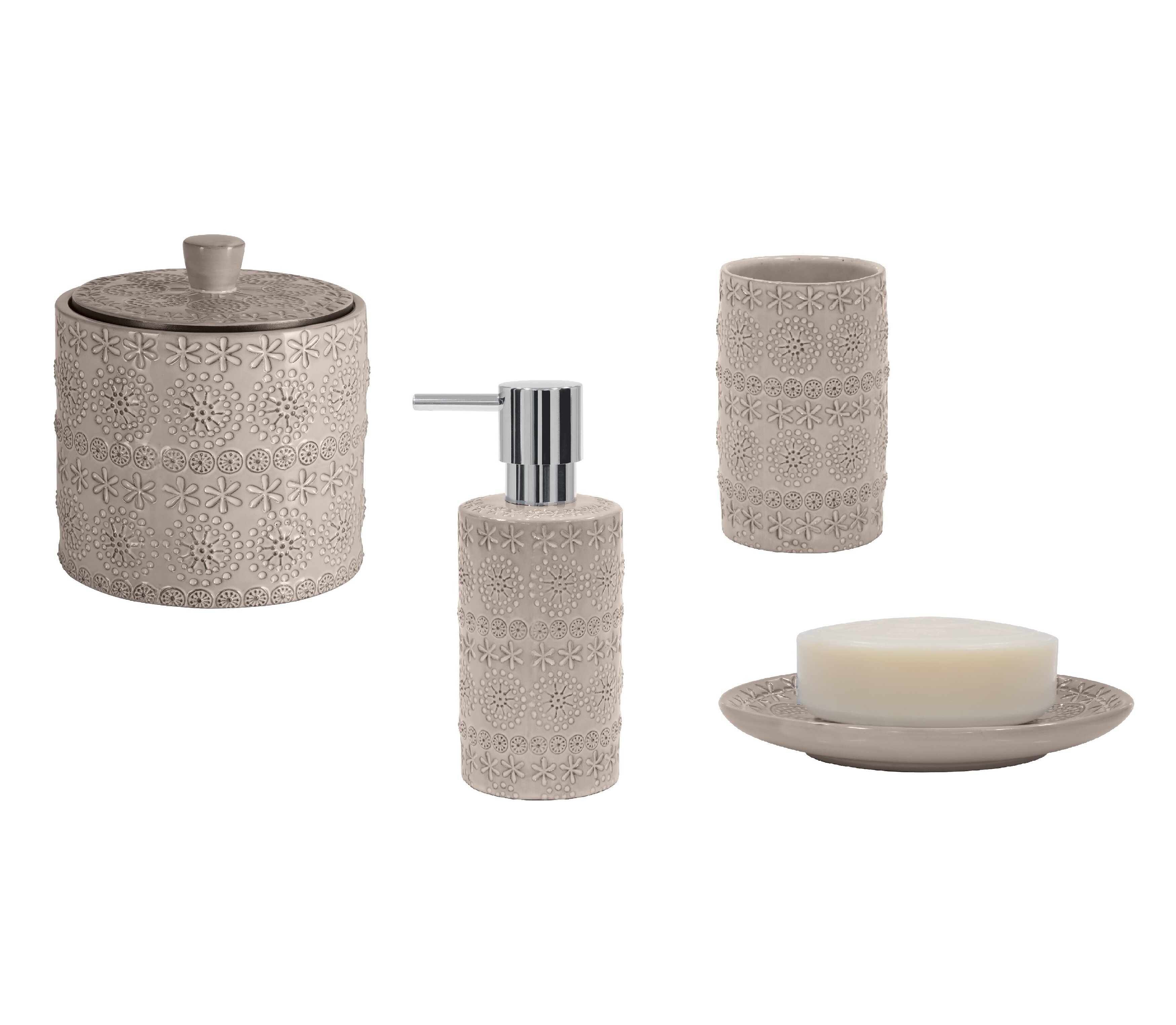 Obsa 4 Piece Bathroom Accessories Set Ebern Designs Color: Beige