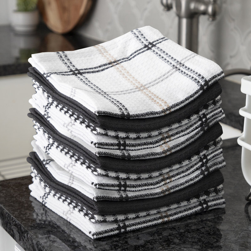 T-fal Flat Waffle Kitchen Dishcloth Set, Black