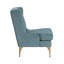 Fauteuil à oreilles moderne en chenille bleu moderne avec pieds en métal doré et dossier cousu à losanges-134541545