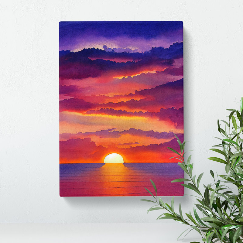 XC1022-4219X Striking Ocean Sunset No.6 - Wrapped Canvas Print, 76cm H x 50cm W x 3cm D