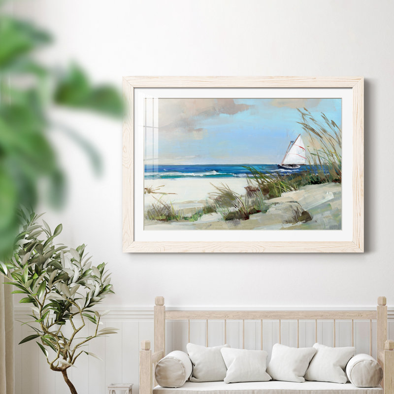 Brise de midi - Peinture encadrée, Cadre blanc, H 31 po x l 44 po x P 1 po
