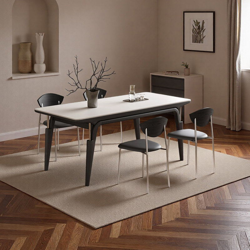 Table de salle à manger élégante, 5 pièces: table, 4 chaises, H 29,52 po x l 55,11 po x P 31,49 po