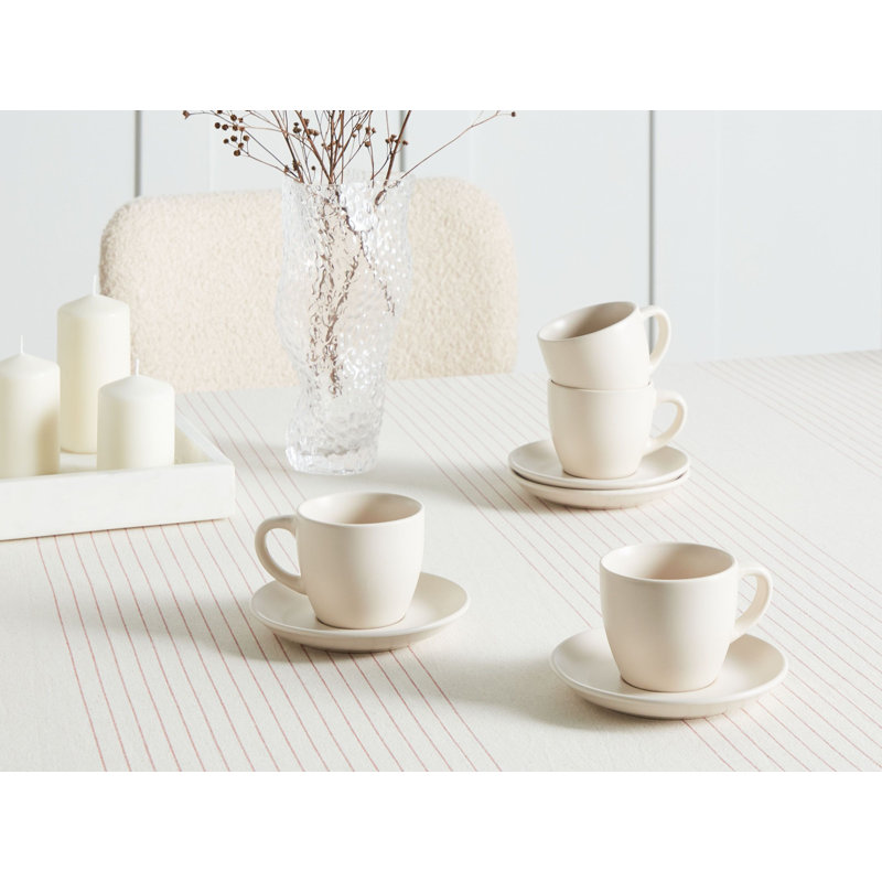 Handmade Stoneware Teacup and Saucer