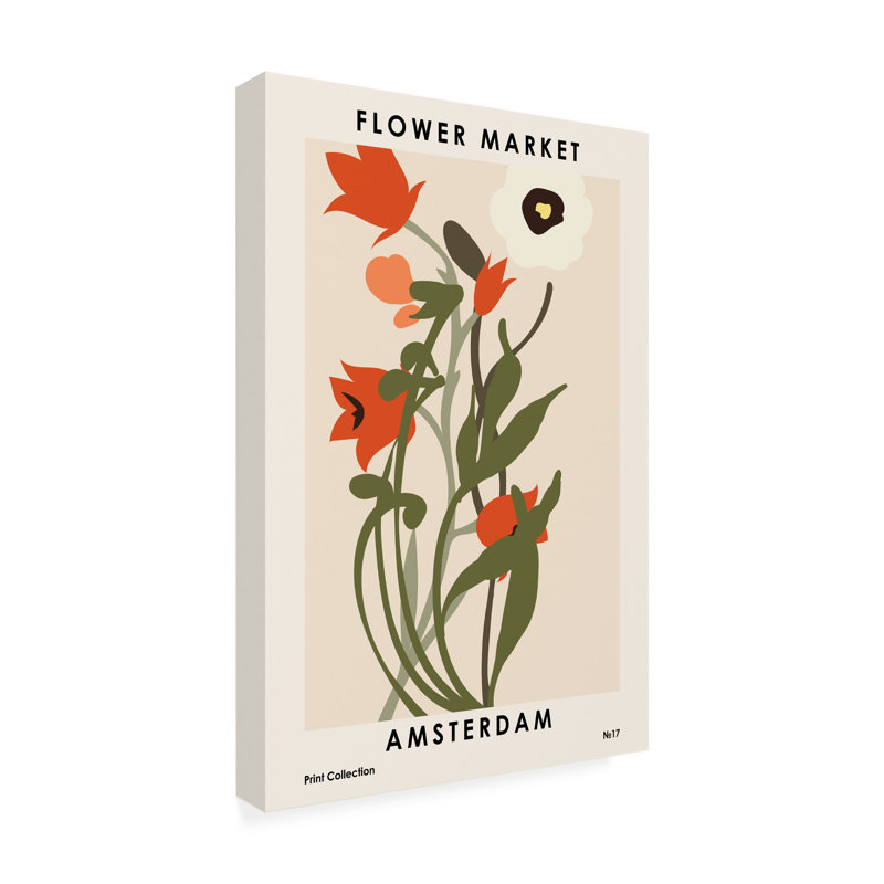 «Flower Market Amsterdam» par NKTN - impression sur toile tendue, H 19 po x l 12 po x P 2 po
