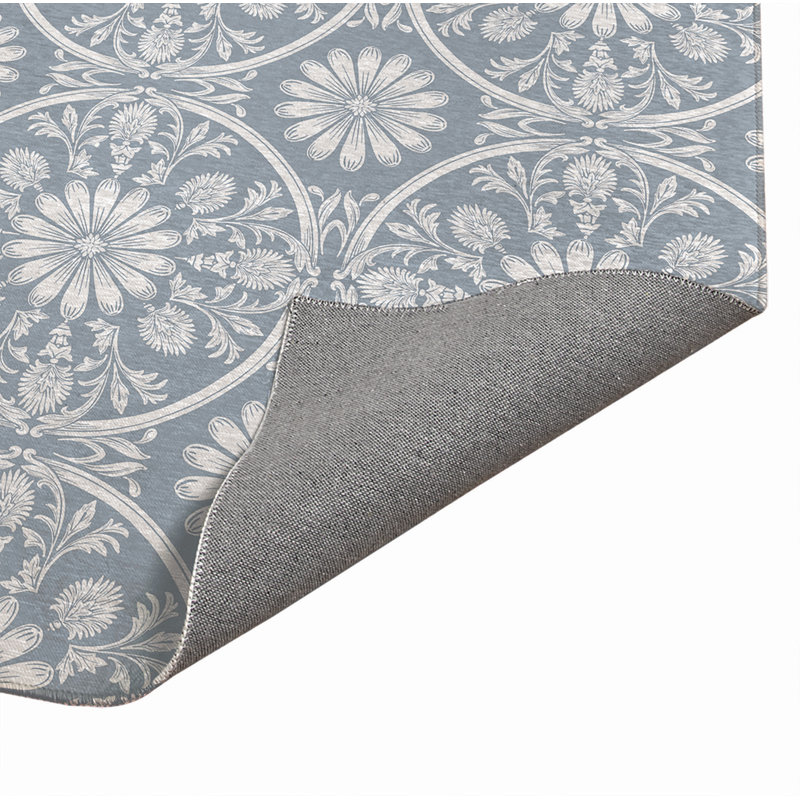 Tapis de cuisine Daisy, Rectangle 4pi x 6 pi, Bleu denim