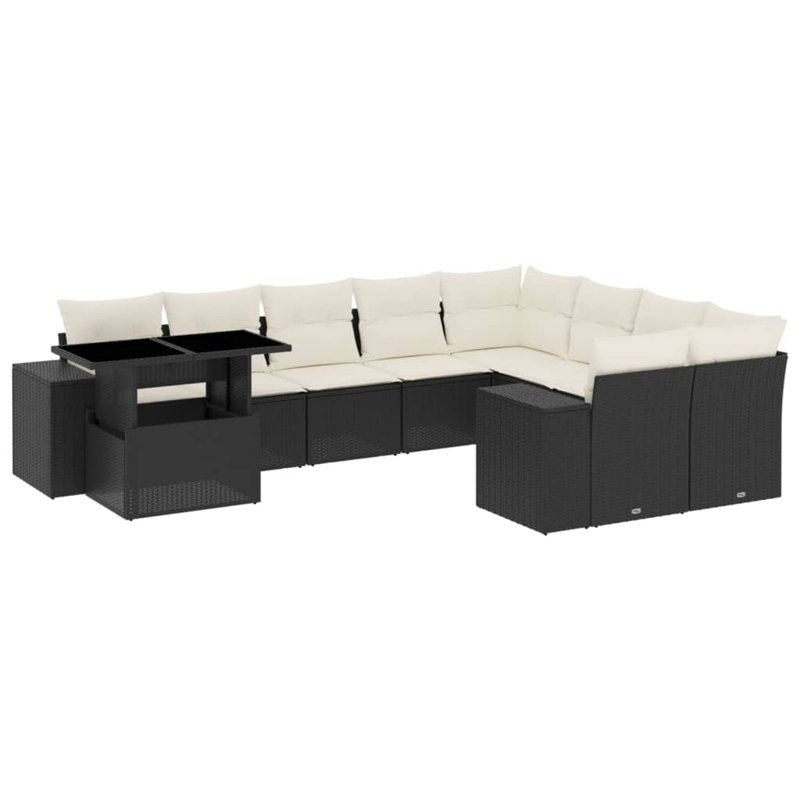 Vidaxl Garden Sofa Set , Cream White, Black