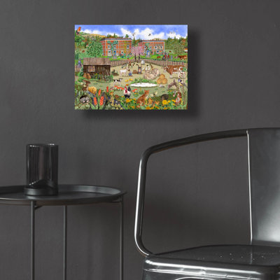 Art mural en verre épique «Country Cottage 2» par Gale Pitt, 16 po x 12 po