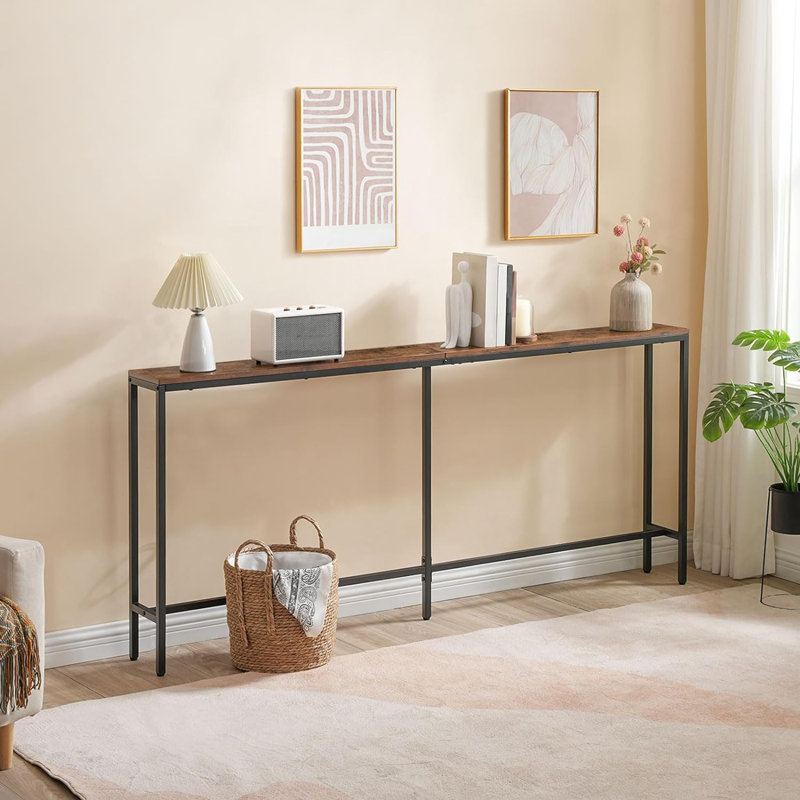 Console Prebo, H 31,7 po x l 70,9 po x P 7,9 po, Brun rustique