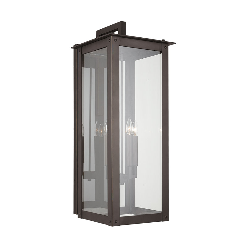 Lanterne murale d'extérieur 4 lumières Lenoir, Bronze huilé