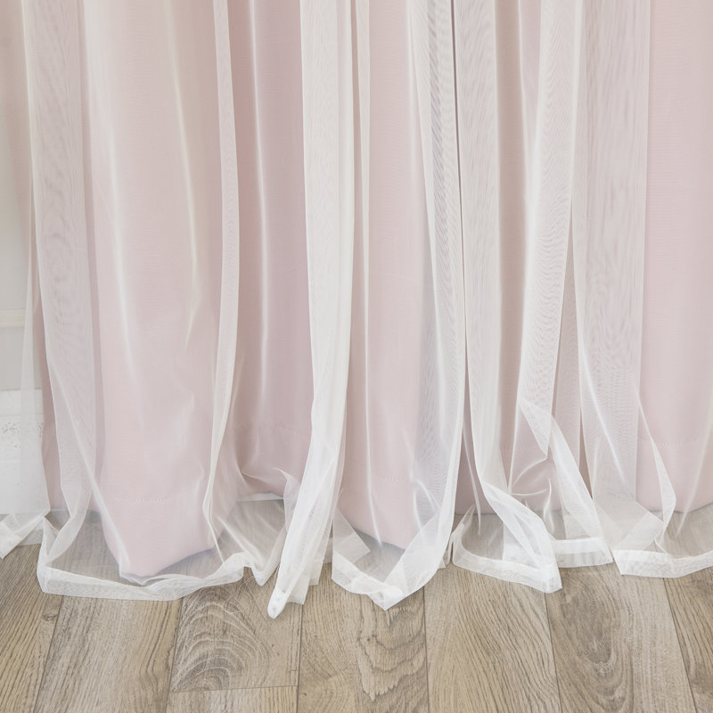 Harborcreek Solid Color Blackout Thermal Rod Pocket Curtain Panels, 52" W x 108" L, Dusty Pink