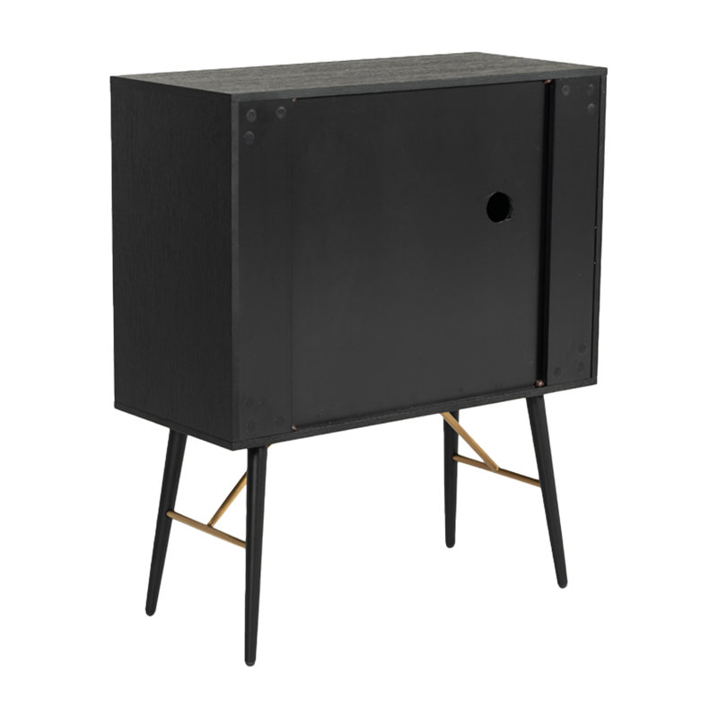 Buffet Belo Accent, 6 tablettes, accent doré, noir, 42 pouces